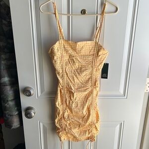 Wild Fable Yellow Checkered Mini Dress